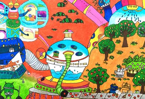 太空探索绘画图片大全,探索绘画,1～6年级宇宙科幻画_大山谷图库