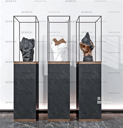 新中式抽象石头雕塑，摆台，摆件3d模型下载-【集简空间】「 ...