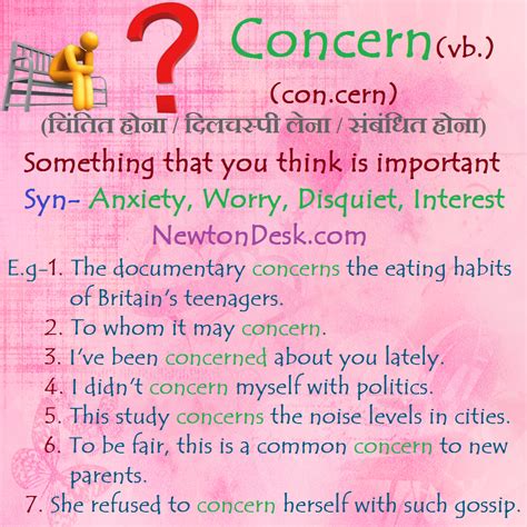 Concern Meaning - Something You Think Is Important | Vocabulary Card