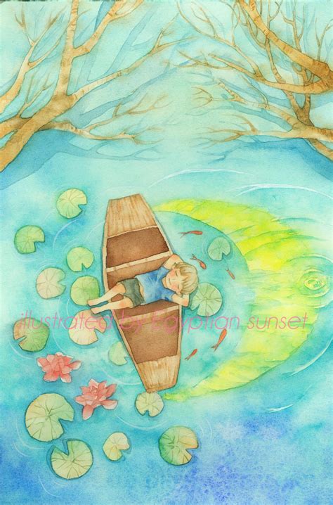 水中的小船|插画|艺术插画|egyptiansunset - 原创作品 - 站酷 (ZCOOL)