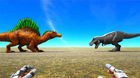 方舟生存进化，棘背龙vs暴龙和南边巨兽龙