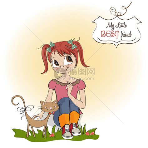 可爱女孩和她的猫(美女动态壁纸) - 动态壁纸下载 - 元气壁纸
