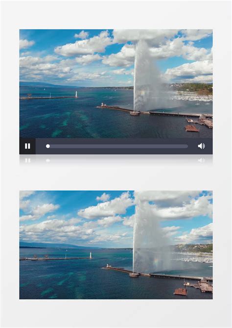 实景拍摄海边的灯塔和喷泉实拍视频素材模板下载_拍摄_图客巴巴