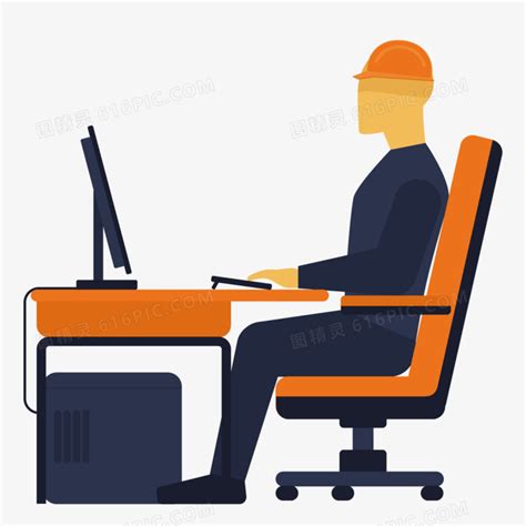 坐在电脑前的技术操作人员图片免费下载_PNG素材_编号1yqi528jn_图精灵