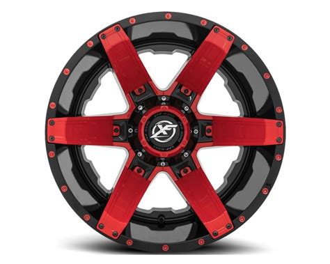 XF Off-Road XF-214 Wheel 22x12 8x170|8x165.1 -44mm Gloss Black w/ Red ...