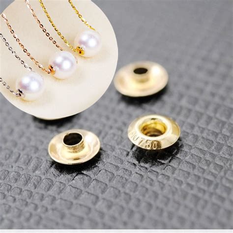 18K金珍珠吊坠扣，规格：3x6mm，K金配件，珍珠空托，珍珠吊坠扣
