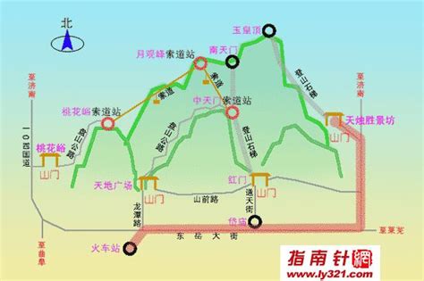爬泰山路线示意图图片
