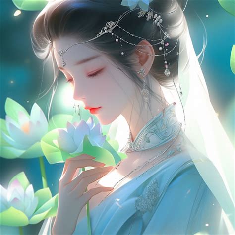非主流头像荷花女生