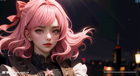 粉色少女壁纸图片