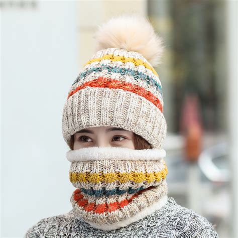 欧美新款秋冬保暖手套时尚针织羊毛套装帽子围巾三件套套头女代发-阿里巴巴