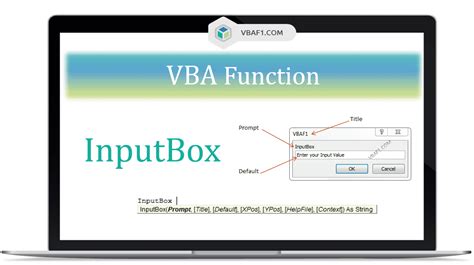 VBA InputBox Function | Tutorial | Examples | Guide | VBAF1.COM