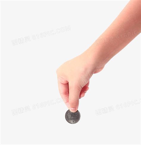 一元硬币手图片