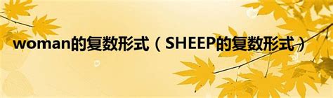 woman的复数形式（SHEEP的复数形式）_华夏智能网