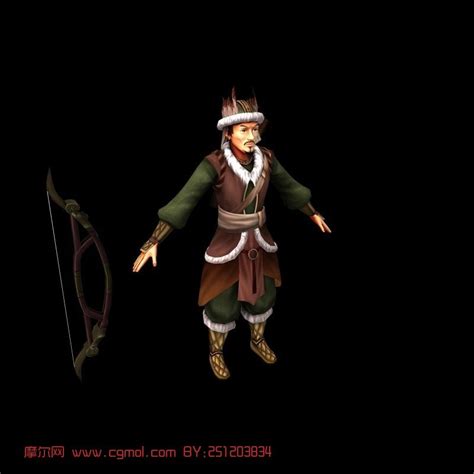 弓箭手,男性,游戏角色maya3d模型_卡通角色模型下载-摩尔网CGMOL