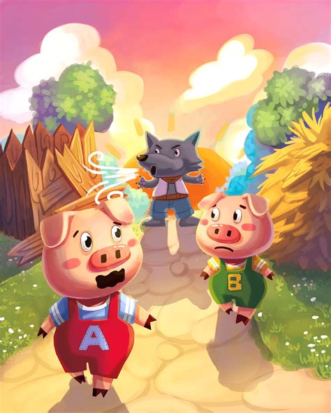 三只小猪|插画|儿童插画|多肉哇 - 原创作品 - 站酷 (ZCOOL)