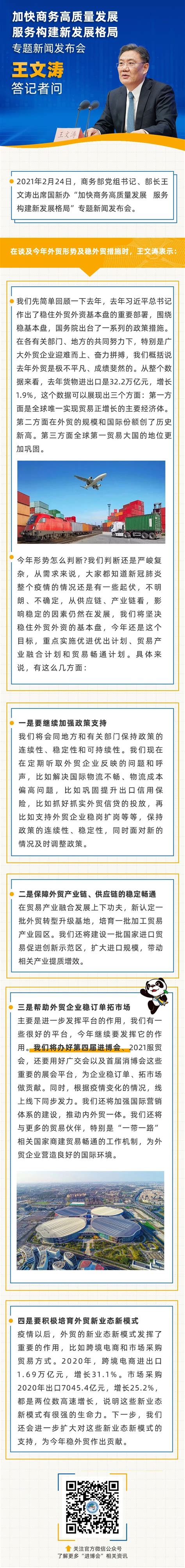 商务部部长王文涛：办好第四届进博会-进口外贸代理|上海外贸进出口公司