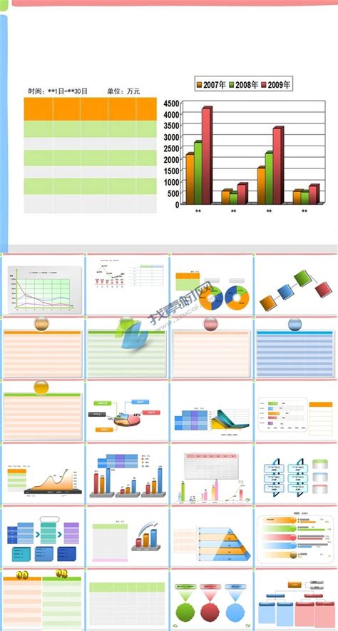 30套经典绿色设计商务PPT图表合集ppt模板免费下载-PPT模板-千库网