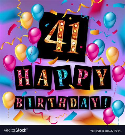 41th happy birthday card Royalty Free Vector Image