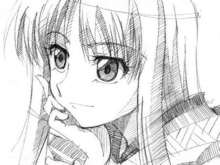 素描动漫甜美女生图片头像