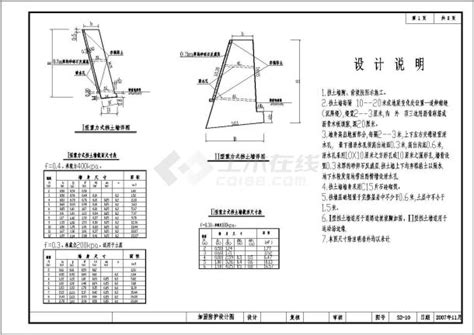 俯斜式钢筋混凝土挡土墙配筋图_通用节点详图__土木在线