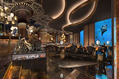 2023三亚亚特兰蒂斯酒店·OSSIANO UNDERWATER RESTAURANT & BAR奥西亚诺海底餐厅美食餐厅,餐厅服务员为我们 ...