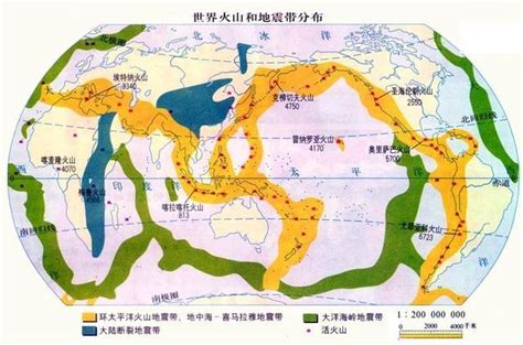 世界地震带分布图图片