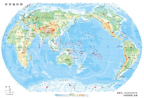 世界地图地形图片