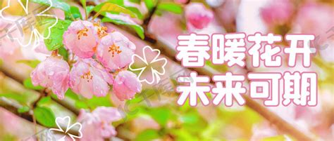 春暖花开未来可期桃花粉色小清新公众号首图海报模板下载-千库网