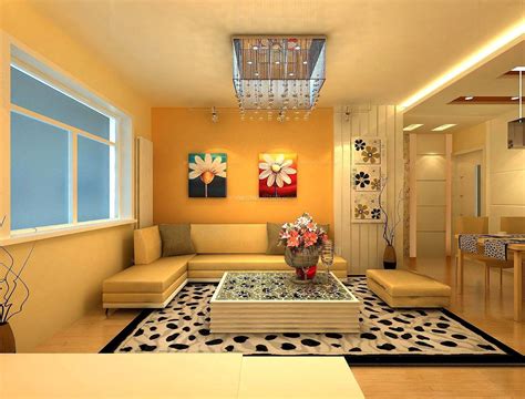 现代风格暖色系客厅装修效果图_齐家网装修效果图