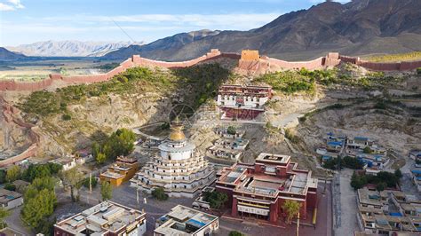 西藏自治区日喀则市白居寺航拍高清图片下载-正版图片501546842-摄图网