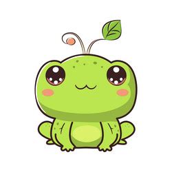 Cute baby frog in cartoon style Royalty Free Vector Image