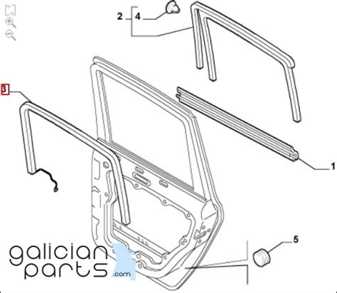 46802687 Goma ventanilla puerta trasera izq. Fiat Stilo (2001-2007 ...