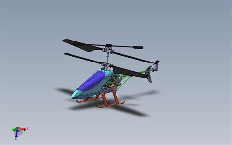 遥控直升机_SOLIDWORKS 2020_模型图纸下载 – 懒石网