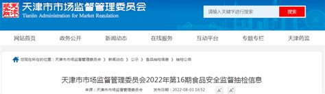 天津市市场监管委公布2022年第16期食品安全监督抽检信息-中国质量新闻网