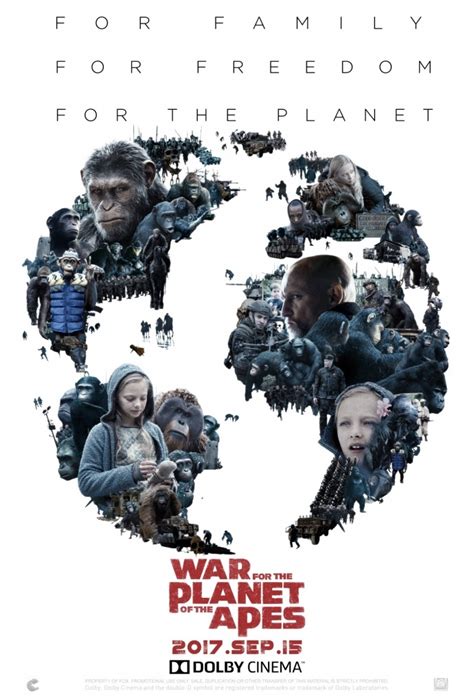 《猩球崛起3：终极之战》公布杜比影院版海报 专属海报揭秘影片看点_影视工业网-幕后英雄APP
