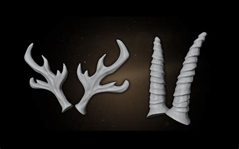 Blender怪物犄角生物兽角3D模型动物牛角羊角怪物尖角基础白模_CGgoat