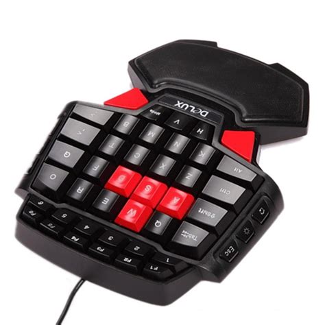 Chic Ergonomic Single-hand 47 Keys Wired Gaming Keyboard Double Space ...