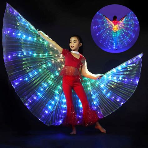 LED Butterfly Wings Dress Belly Dance Costumes Angel Wings Light Up ...