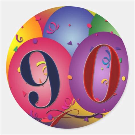 90th Birthday balloon stickers | Zazzle.com