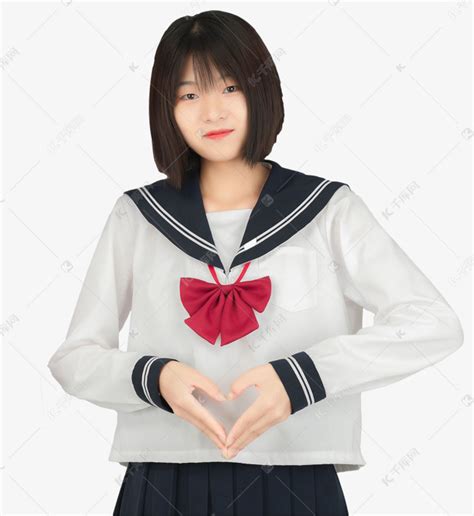 甜美女生头像比心动作
