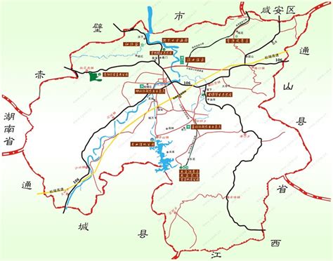 崇阳县旅游地图