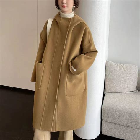 双面呢羊毛大衣2023春季女装外套毛呢韩系M家max大衣高级感中长款-阿里巴巴