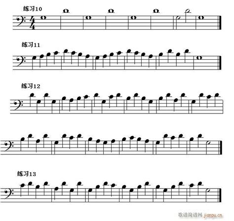 怎样看钢琴 第三节 识读低音部分常见的音乐进行（三）g-d2音区常见音型 歌谱简谱网