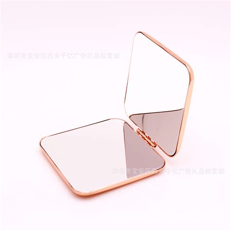 厂家制作创意礼品 不锈钢摔不碎的化妆镜子 金属镜 pu抽拉小镜子-阿里巴巴