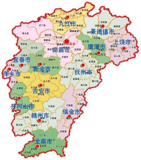 江西省政区地图_江西地图_初高中地理网