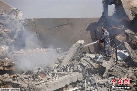 叙利亚遭空袭后现场图曝光 研究中心成废墟