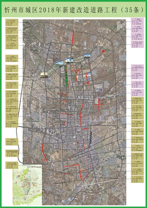 忻州市城区2018年新建改造35条道路工程选址意见书公示