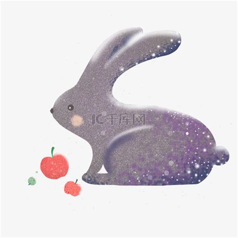 紫色兔子素材图片免费下载-千库网