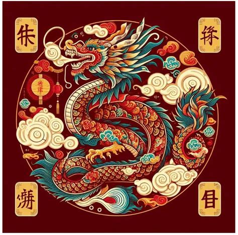 传统龙年年画舞狮的龙插画,春节,节日素材,设计模板,汇图网www.huitu.com