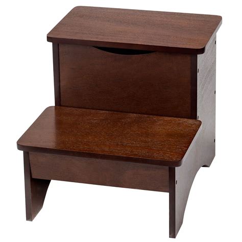 Wooden Step Stool with Storage by OakRidge - Walter Drake